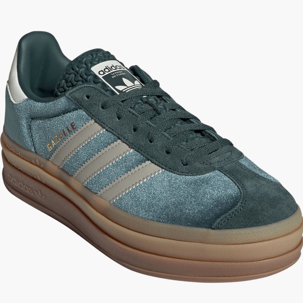 Adidas Gazelle GREEN Sneakers with Brown Sole